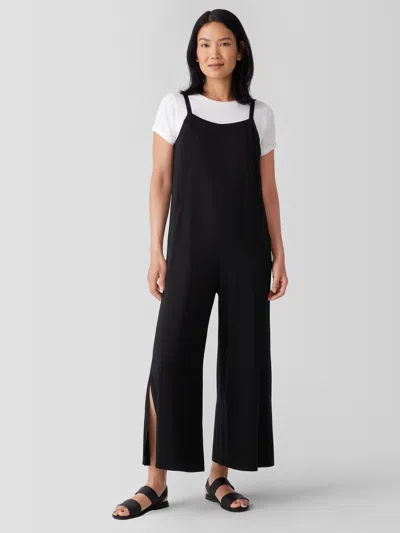 Eileen Fisher Fine Jersey Square Neck Jumpsuit In Blue