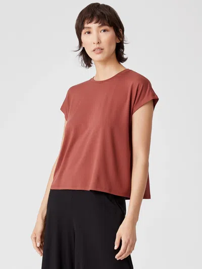 Eileen Fisher Fine Jersey Square Top In Pink