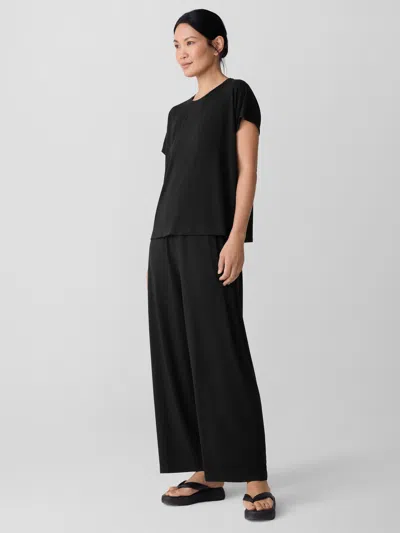 Eileen Fisher Fine Jersey Square Top In Black
