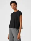 Eileen Fisher Fine Jersey Square Top In Blue