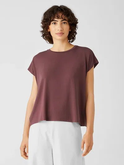 Eileen Fisher Fine Jersey Square Top In Pink