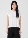 Eileen Fisher Fine Jersey Square Top In White