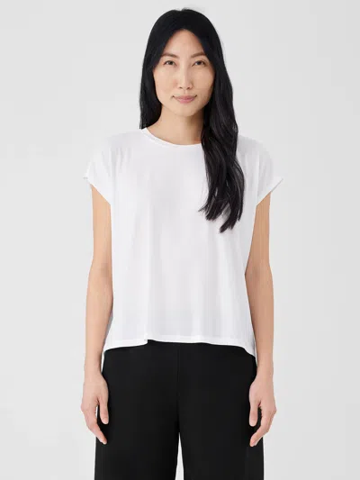 Eileen Fisher Fine Jersey Square Top In White