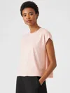Eileen Fisher Fine Jersey Square Top In Pink