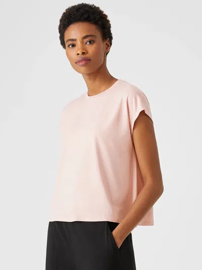 Eileen Fisher Fine Jersey Square Top In Pink