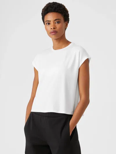 Eileen Fisher Fine Jersey Square Top In White