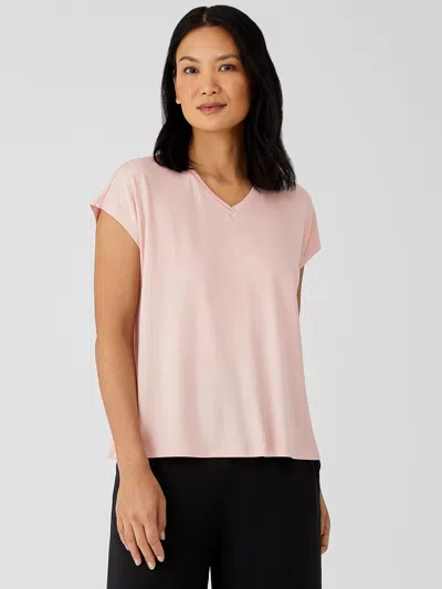 Eileen Fisher Fine Jersey Square Top In Pink