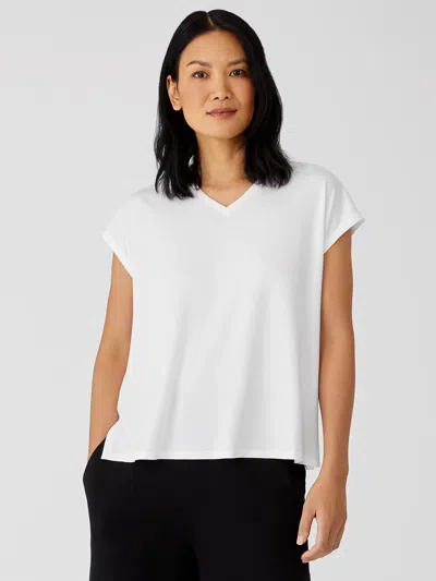 Eileen Fisher Fine Jersey Square Top In White