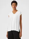 Eileen Fisher Fine Jersey Square Top In Red