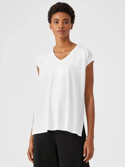 Eileen Fisher Fine Jersey Square Top In Red
