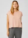 Eileen Fisher Fine Jersey Square Top In Pink