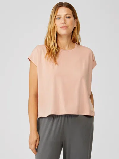 Eileen Fisher Fine Jersey Square Top In Pink