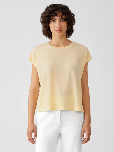 Eileen Fisher Fine Jersey Square Top In Neutral