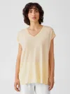 Eileen Fisher Fine Jersey Square Top In Yellow