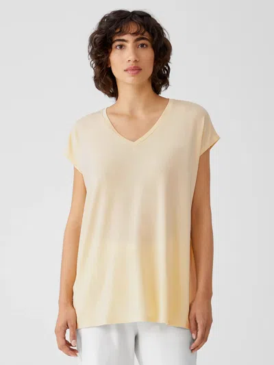 Eileen Fisher Fine Jersey Square Top In Yellow