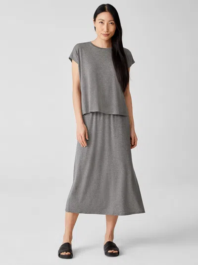 Eileen Fisher Fine Jersey Straight Skirt In Gray