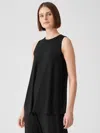 Eileen Fisher Fine Jersey Tank In Black