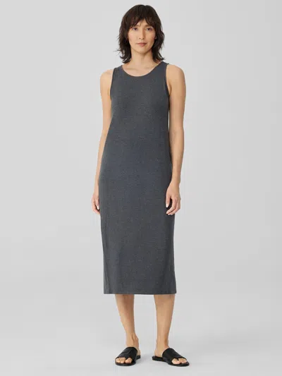 Eileen Fisher Fine Jersey Tank Dress In Gray