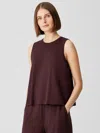 Eileen Fisher Fine Jersey Tank In Brown