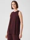 Eileen Fisher Fine Jersey Tank In Burgundy