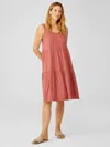 Eileen Fisher Fine Jersey Tiered Dress In Orange