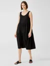 Eileen Fisher Fine Jersey Tiered Dress In Black
