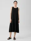 Eileen Fisher Fine Jersey Tiered Dress In Black