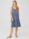 Eileen Fisher Fine Jersey Tiered Dress In Blue