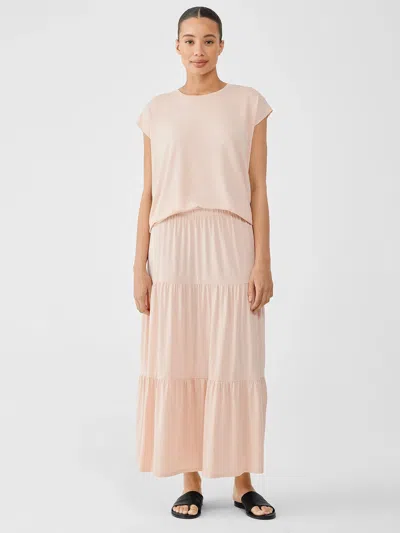 Eileen Fisher Fine Jersey Tiered Skirt In White