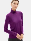 Eileen Fisher Fine Jersey Turtleneck Top In Purple