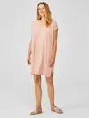 Eileen Fisher Fine Jersey V-neck Dress In Pink