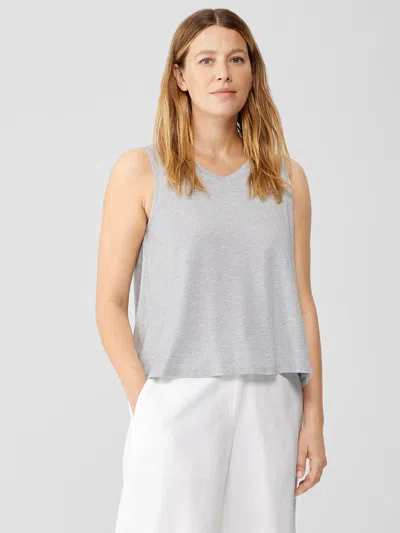 Eileen Fisher Fine Jersey V-neck Tank In White