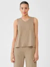 Eileen Fisher Fine Jersey V-neck Tank In Brown