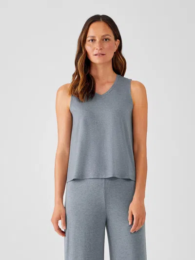 Eileen Fisher Fine Jersey V-neck Tank In Purple