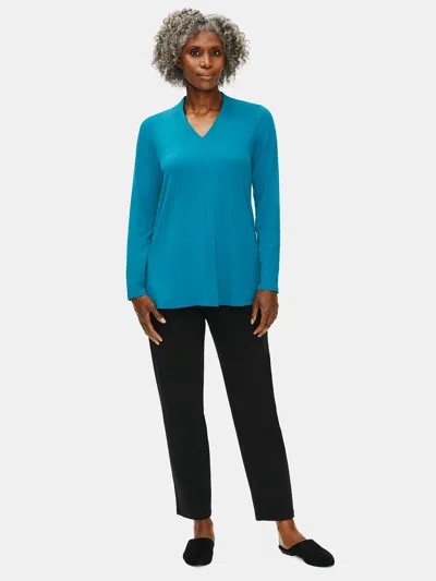 Eileen Fisher Fine Jersey V-neck Top In Purple