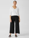 Eileen Fisher Fine Jersey Wide-leg Pant In Black