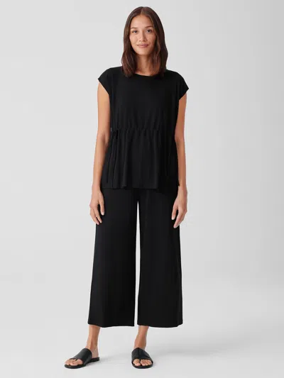 Eileen Fisher Fine Jersey Wide-leg Pant In Black