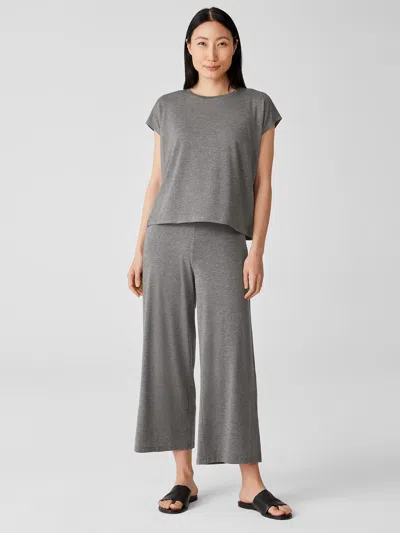 Eileen Fisher Fine Jersey Wide-leg Pant In Gray