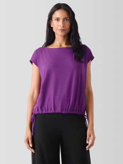Eileen Fisher Fine Jersey Square Top In Blue