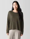 Eileen Fisher Fine Merino Box-top In Regenerative Wool In Gray