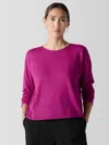 Eileen Fisher Fine Merino Box-top In Regenerative Wool In Purple