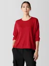 Eileen Fisher Fine Merino Box-top In Regenerative Wool In Red