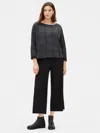 Eileen Fisher Fine Merino Box-top In Responsible Wool In Black