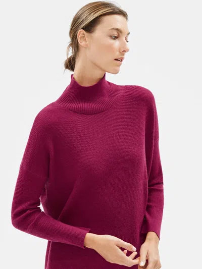 Eileen Fisher Fine Merino Box-top In Responsible Wool In Red