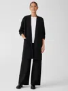 Eileen Fisher Fine Merino Long Cardigan In Regenerative Wool In Black