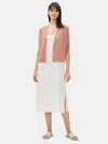 Eileen Fisher Fine Organic Linen Cardigan In Pink