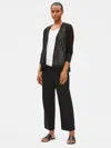 Eileen Fisher Fine Organic Linen V-neck Cardigan In Black