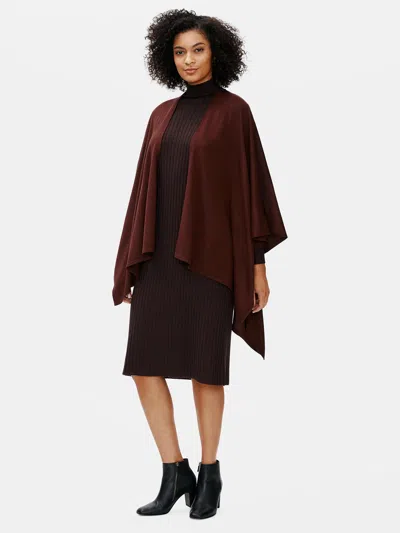 Eileen Fisher Fine Silk Cashmere Serape In Brown