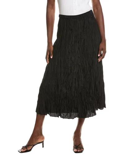 Eileen Fisher Flared Silk Midi Skirt In Black
