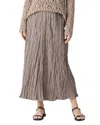 Eileen Fisher Petite A-line Crushed Silk Midi Skirt In Cocoa